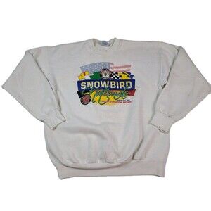 Snowbird Nationals Phoenix Raceway Racing Hanes Sweatshirt L White Vintage Y2K